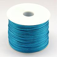 Nylon Thread, Rattail Satin Cord, Dodger Blue, 1.5mm, about 49.21 yards(45m)/roll(NWIR-R033-1.5mm-374)