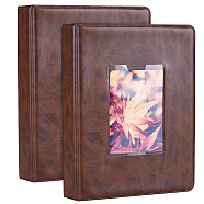 4 Inch PU Leather Photo Album, Picture Photo Holder Memory Book with 64 Pockets, Rectangle, Saddle Brown, 173x128.5x30mm, Inner Diameter: 55x86mm and 75x102mm, 16 sheets, 64 pages/book(AJEW-WH0248-396B)