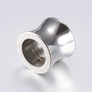 304 Stainless Steel Beads, Large Hole Beads, Sandglass, Stainless Steel Color, 10x8mm, Hole: 7mm(STAS-E418-14P)