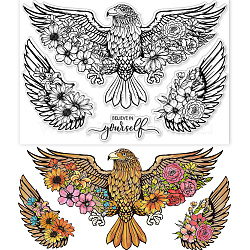 PVC Plastic Clear Stamps, for DIY Scrapbooking, Photo Album Decorative, Cards Making, Eagle, 160x110mm(DIY-WH0631-0346)