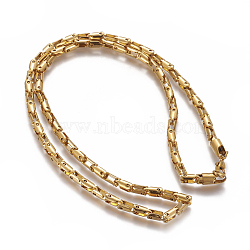 304 Stainless Steel Chain Necklaces, with Lobster Claw  Clasps, Golden, 23.6 inch(60cm), 4mm(NJEW-F261-01G)