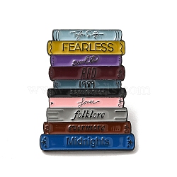 Book Alloy Enamel Pin Brooch, for Backpack Clothes, Colorful, 30.5x23.5x1.5mm(JEWB-B014-01C)