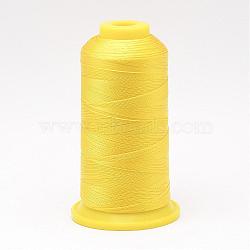 Nylon Sewing Thread, Yellow, 0.6mm, about 300m/roll(NWIR-N006-01I1-0.6mm)