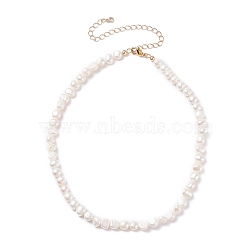 Vintage Natural Pearl Beaded Necklace for Women, White, 19.29 inch(49cm)(X-NJEW-JN03787-02)