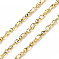 Ion Plating(IP) 316 Surgical Stainless Steel Cable Chains, with Spool, Soldered, Golden, 2x2x0.4mm & 4x2x0.4mm(CHS-E012-05G)