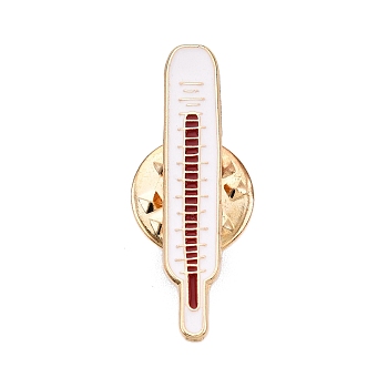 Medical Theme Alloy Enamel Pin Brooches, Thermometer, 28x5.5mm