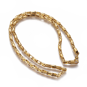 304 Stainless Steel Chain Necklaces, with Lobster Claw  Clasps, Golden, 23.6 inch(60cm), 4mm