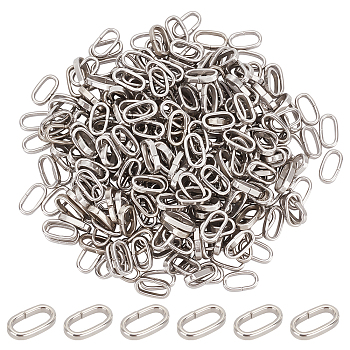201 Stainless Steel Linking Ring, Quick Link Connectors, Oval, Stainless Steel Color, 13x8x2.5mm, Inner Diameter: 10x5mm, 300pcs/box