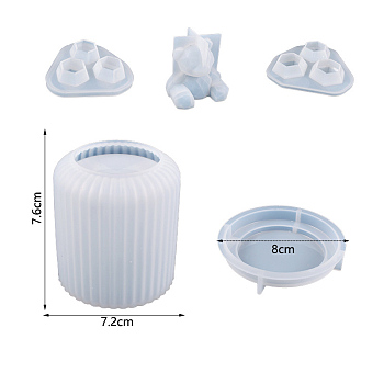 DIY Silicone Bear Storage Box Molds, Resin Casting Molds, for UV Resin, Epoxy Resin Craft Making, White, 76x72~80mm