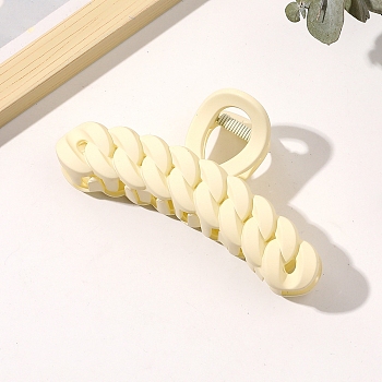 Large Frosted Acrylic Hair Claw Clips, Curb Chain Non Slip Jaw Clamps for Girl Women, Light Yellow, 60x110mm