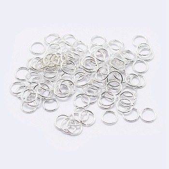 925 Sterling Silver Saw Cut Open Jump Rings, Round, Silver, 19 Gauge, 8x0.9mm, Inner Diameter: 6mm, about 68pcs/10g