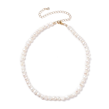 Vintage Natural Pearl Beaded Necklace for Women, White, 19.29 inch(49cm)
