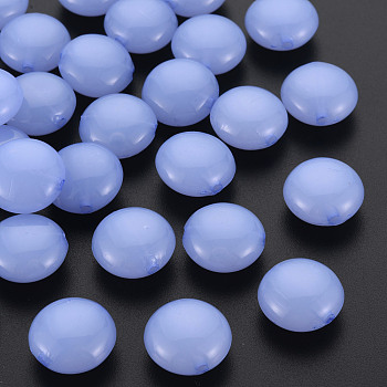 Imitation Jelly Acrylic Beads, Flat Round, Medium Slate Blue, 17x9.5mm, Hole: 2mm, about 316pcs/500g