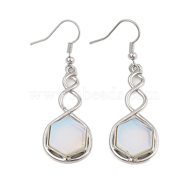 Hexagon Opalite Dangle Earrings(EJEW-K298-01P-06)-4