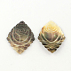 Carved Flower Pattern Rhombus Black Lip Shell Big Pendants(SHEL-R009-21)-1