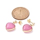 Heart Gemstone Dangle Earrings(EJEW-JE05147)-4