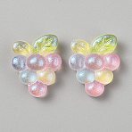 Opaque Resin Cabochons, with Glitter Powder, Grape, 21.5x18.5x8.5mm(CRES-CJC0011-001F)