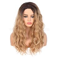 Long Wavy Ombre Wig for Women, Synthetic Wigs, Heat Resistant High Temperature Fiber, Gold, 27.5 inch(70cm)(OHAR-E018-02)