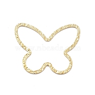 304 Stainless Steel Textured Linking Rings, Real 18K Gold Plated, Butterfly, 32x40x1mm, Inner Diameter: 14x36mm(STAS-Z091-07G-05)