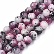 Natural Dyed Persian Jade Gemstone Bead Strands, Round, Violet, 8mm, Hole: 1mm, about 50pcs/strand, 15.7 inch(G-R271-8mm-XP13)
