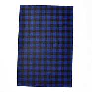 Imitation Leather Fabric Sheets, for Garment Accessories, Tartan Pattern, Dark Blue, 30x20x0.05cm(DIY-D025-E07)