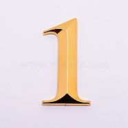 Plastic & PVC Number Sign Labels, Gold, Num.1, 1: 71x36x8mm(X-KY-WH0023-B01-02)
