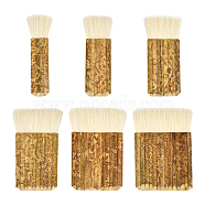 Elite 6Pcs 6 Style Rectangle Bamboo Handle, Paint Brush, Wool Combination Brush Pen, BurlyWood, 1pc/style(TOOL-PH0001-39)