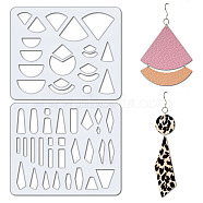 2Pcs 2 Style Acrylic Earring Handwork Template, Card Leather Cutting Stencils, Fan, 15x18x0.3cm, 1pc/style(DIY-WH0572-008)