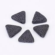 Natural Lava Rock Beads, Triangle, Dyed, Black, 16~17x17~17.5x5.5mm, Hole: 2mm(G-P316-H01)
