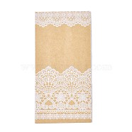 Lace Pattern Eco-Friendly Kraft Paper Bags, Gift Bags, Shopping Bags, Rectangle, Bisque, 18x9x6cm(AJEW-M207-B01-01)