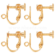 20Pcs Brass Clip-on Earring Findings, Spiral Ear Clips, with Loop, Long-Lasting Plated, Real 18K Gold Plated, 15.5x14x5mm, Hole: 2mm(KK-BBC0009-60)