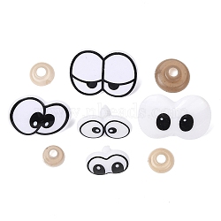 Plastic Craft Eyes, with Doll Eyes Washers, for Doll Making, Mixed Color, 29x36x17mm, pin: 5mm(DIY-GL0004-78)