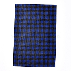 Imitation Leather Fabric Sheets, for Garment Accessories, Tartan Pattern, Dark Blue, 30x20x0.05cm(DIY-D025-E07)