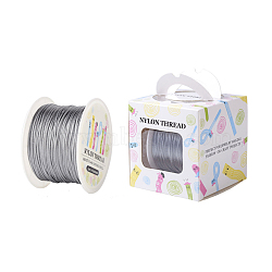 Nylon Thread, For Chinese Knot Making, Round, Light Grey, 1mm, about 100yards/roll(91.44m/roll), 300 feet/roll(NWIR-JP0006-013)