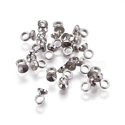 Brass Bead Cap Pendant Bails, for Globe Glass Bubble Cover Pendants, Platinum, 4x2.8mm, Hole: 1.6mm
(X-KK-F792-06P)