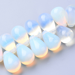 Opalite Beads Strands, Top Drilled Beads, Teardrop, 16x10mm, Hole: 1mm, about 30pcs/strand, 6.3 inch(X-G-R404-10x16-04)