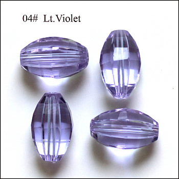 Imitation Austrian Crystal Beads, Grade AAA, Faceted, Oval, Lilac, 10x13mm, Hole: 0.9~1mm