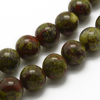 Natural Dragon Blood Beads Strands, Round, 4mm, Hole: 1mm, about 95pcs/strand, 15.3 inch(39cm)