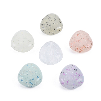 Marbled Stone Style Opaque Acrylic Beads, Nuggets, Mixed Color, 22x21x10mm, Hole: 1.6mm
