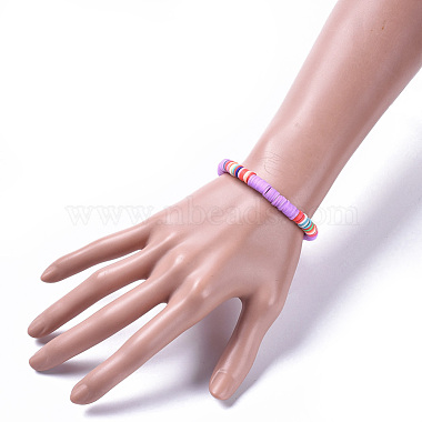Eco-Friendly Handmade Polymer Clay Heishi Beads Bracelets(BJEW-JB04480)-5