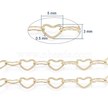 Brass Heart Link Chains(CHC-G005-27G)-7