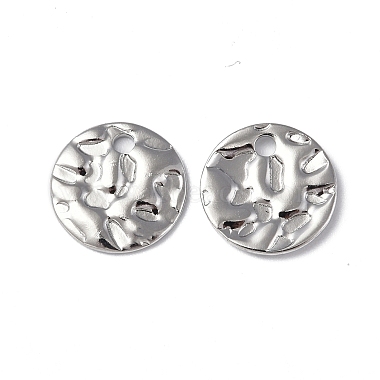 Stainless Steel Color Flat Round 304 Stainless Steel Charms