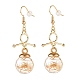 Boucles d'oreilles pendantes noeud avec globe de verre(EJEW-JE04743)-3