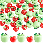 40Pcs 2 Colors Opaque Resin Cabochons, Apple, Mixed Color, 12~16.5x12~16mm, 20pcs/color(RESI-CP0001-17)