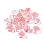 Transparent Resin Cabochons, with Glitter, Heart, Red, 15x18x12.5mm(CRES-P019-07A)