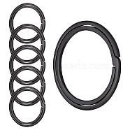 Olycraft Titanium Alloy Split Rings, Double Loops Jump Rings, Electrophoresis Black, 28x1mm, Inner Diameter: 21.5mm(FIND-OC0001-95)