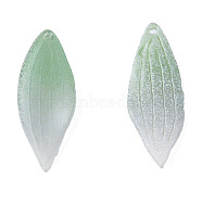 Plastic Pendants, Leaf, Medium Aquamarine, 29x9x1.5mm, Hole: 1mm(KY-N015-174)