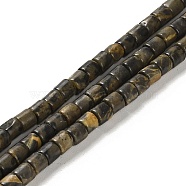 Natural Bamboo Leaf Stone Beads Strands, Column, 4x4mm, Hole: 0.9mm, about 100pcs/strand, 15.94 inch(40.5cm)(G-F765-F05-01)