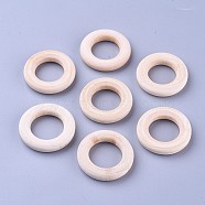 Unfinished Wood Linking Rings, Macrame Wooden Rings, Annular, Khaki, 30x6mm, Hole: 17mm(WOOD-F002-01-30mm)