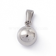 201 Stainless Steel Charms, Round Charms, Stainless Steel Color, 11x8mm, Hole: 2.5x5.5mm(STAS-G284-13C-P)